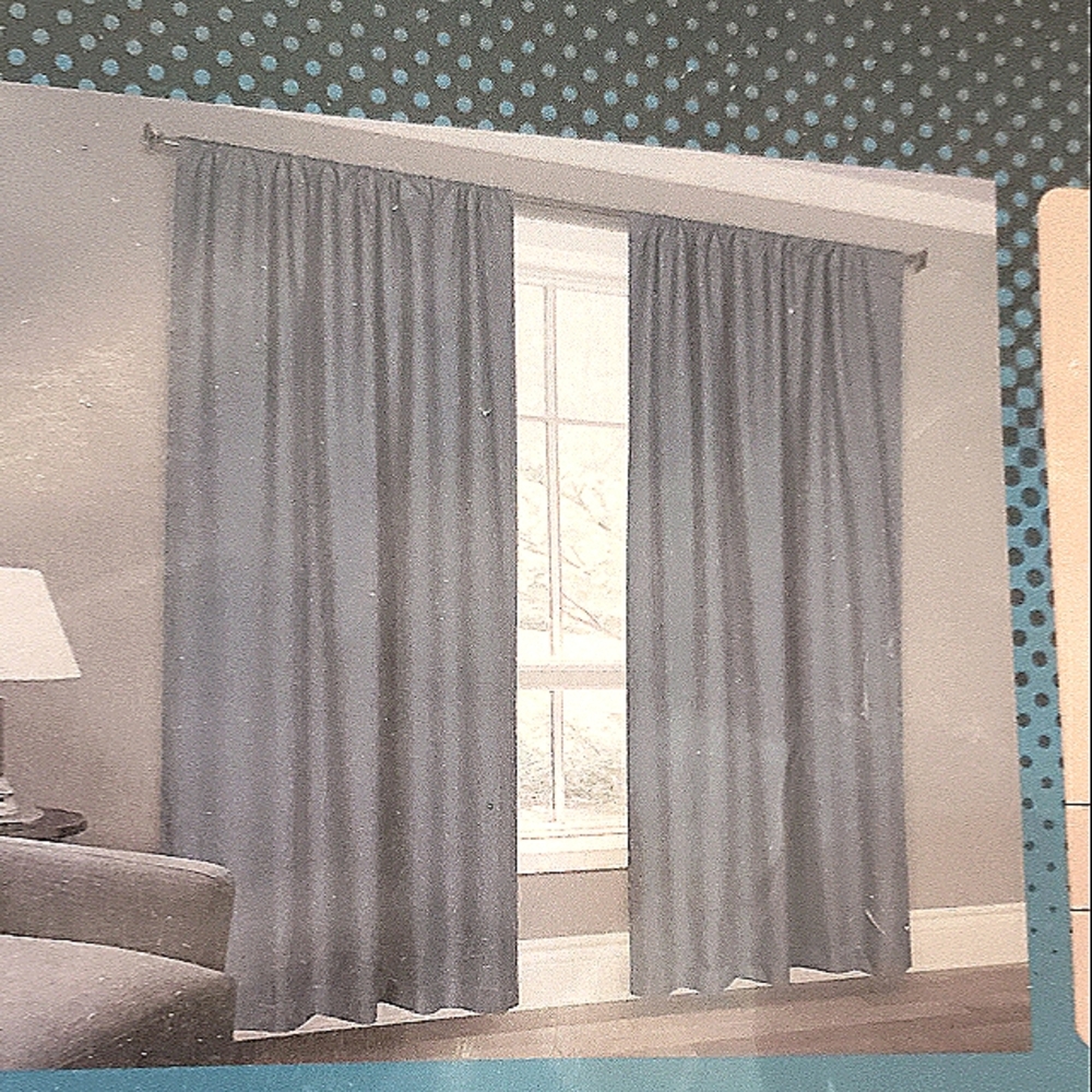 BLUE Light Blocking Pocket Rod Curtains x2 Unopenned